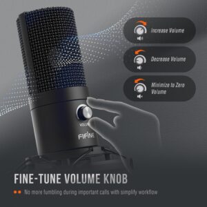 FIFINE T669 Studio Condenser USB Microphone for Recording Podcasting Computer Microphone Kit for Voice Overs, Adjustable Boom Arm Stand, Shock Mount for Vocal, Instruments, Gaming, Streaming - Image 4