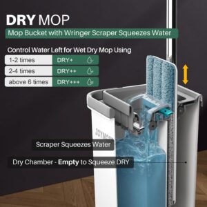 JOYMOOP Wall Mop and Bucket Set, Hands-Free Flat Floor Mop with 3 Washable Microfiber Pads, Wet and Dry Use, Ideal for Home and Commercial Floor Cleaning - Image 7