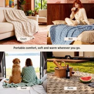 Bedsure Checkered Fleece Throw Blanket,Cute Home Decor,Sage Green,50"×60" Couch/Sofa/Bed/Office, Lightweight Design, Soft Cozy Cute，All Season, Gifts for Women Girls, Bedroom Home Decor - Image 6