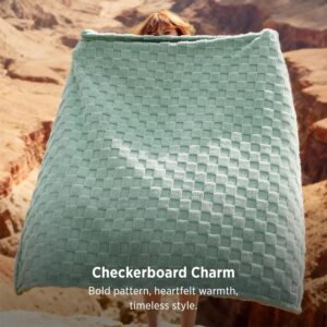 Bedsure Checkered Fleece Throw Blanket,Cute Home Decor,Sage Green,50"×60" Couch/Sofa/Bed/Office, Lightweight Design, Soft Cozy Cute，All Season, Gifts for Women Girls, Bedroom Home Decor - Image 7