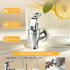 Drink Dispensers for Parties, 2 Pack 1 Gallon Glass Jars with LED Stand 3 Filtered Spigots for Lemonade, Juice, Punch & Beverages, 30+ Lighting Effects, Party-Ready for Wedding, Picnic, BBQ, Buffet - Image 7