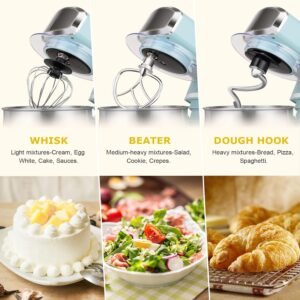 Kitchen in the box Stand Mixer,3.2Qt Small Electric Food Mixer,6 Speeds Portable Lightweight Kitchen Mixer for Daily Use with Egg Whisk,Dough Hook,Flat Beater - Image 5