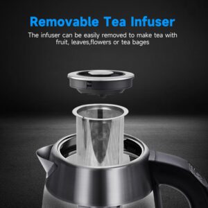 Aigostar Electric Kettle with Temperature Control and Tea Infuser 1500W, 1.7L Hot Water Kettle with Variable Temperature, Keep Warm Function, LED Indicator Light Change, Auto Shut-Off - Image 5