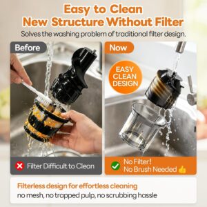 Aeitto 3-in-1 Juicer Machines, 6.0" Wide Mouth Hopper, Easy to Clean Juice, Sorbet & Nut Milk | With Recipe Cold Press Juicer | 100oz Capacity | Easy to Assembly & Reverse Function | With Pusher - Image 9