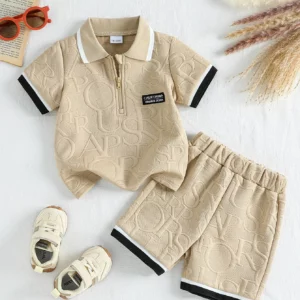 Casual Summer Set Children Fashion Clothes Suits Kids Short Sleeves Tops+Shorts 2Pcs 2026 New Solid Colour Outfits For1-6Y - Image 4