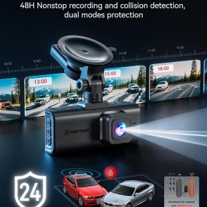 REDTIGER 4K STARVIS 2 Dashcam Front Rear, 5GHz WiFi 20MB/s, Free 128GB Card Voice Control, Touch Screen, GPS, Loop Recording, Parking Mode, Audio Recording, WDR Night Vision, Supercapacitor(F7N Touch) - Image 4