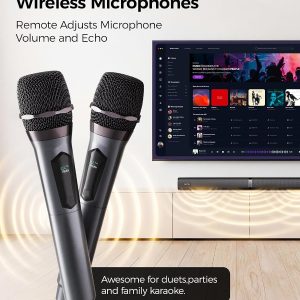 Soundbar with Subwoofer for TV, Home Theater Bluetooth 5.3 Speaker System with 2 Wireless Karaoke Mics, Surround Sound Audio with HDMI ARC, Optical, AUX, USB for Movie, Music, Family Party(Peak 260W) - Image 7