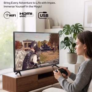 Impex 40 Inch Full HD Smart LED TV, Android TV with Quad Core Processor, Full HD 1920x1080 Resolution, A+ Grade Panel, WiFi, HDMI, USB, 176° View, E-Share, Super Slim Design, Wall Mount - Gloria 40 Smart GLORIA 40 SMART Black - Image 5