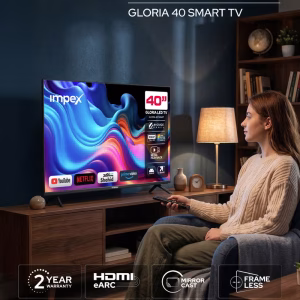 Impex 40 Inch Full HD Smart LED TV, Android TV with Quad Core Processor, Full HD 1920x1080 Resolution, A+ Grade Panel, WiFi, HDMI, USB, 176° View, E-Share, Super Slim Design, Wall Mount - Gloria 40 Smart GLORIA 40 SMART Black - Image 6