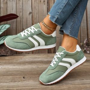 New 2026 Large Size Cross Band Color Block Running Shoes Lightweight Slip-On Sports Sneakers Comfortable Round Toe Rubber Sole - Image 2