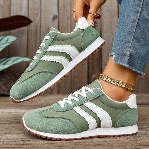 New 2026 Large Size Cross Band Color Block Running Shoes Lightweight Slip-On Sports Sneakers Comfortable Round Toe Rubber Sole - Image 3
