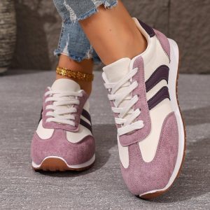New 2026 Large Size Cross Band Color Block Running Shoes Lightweight Slip-On Sports Sneakers Comfortable Round Toe Rubber Sole - Image 5
