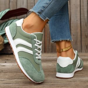 New 2026 Large Size Cross Band Color Block Running Shoes Lightweight Slip-On Sports Sneakers Comfortable Round Toe Rubber Sole - Image 6