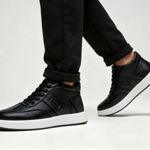Men Winter Fleece‑Lined High Top Boots, Color Block Side Zipper Thick Sole Oxford Boots, Non‑Slip Wear‑Resistant Warm Lightweigh - Image 3