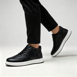 Men Winter Fleece‑Lined High Top Boots, Color Block Side Zipper Thick Sole Oxford Boots, Non‑Slip Wear‑Resistant Warm Lightweigh - Image 4