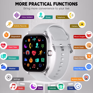 Odsslgw Smart Watch for Women Men(Answer/Make Call), Smartwatches with Heart Rate/SpO2/Sleep/Stress Monitor, IP68 Waterproof Activity Tracker for Android iPhone, 100+ Sports Fitness Watches - Image 4