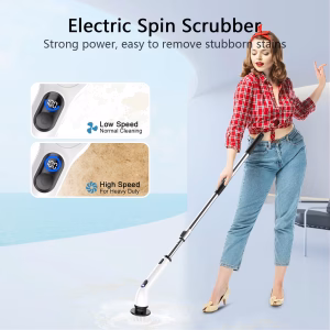 Electric Spin Scrubber, Cordless Cleaning Brush for Bathroom,Home IPX7 waterproof power scrubber with LCD display, multi heads, extendable handle, 90min runtime for bathroom kitchen glass car - Image 2