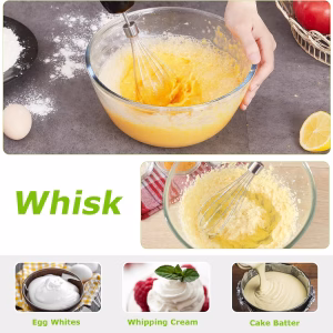 Bonsenkitchen Immersion Blender with Food Processor, 20 Speeds & Turbo Mode 4-in-1 Emulsion Hand Blender, Egg Whisk, 24 oz Beaker & Chopper Bowl, Portable Hand Mixer for Smoothie, Soup, Baby Food - Image 5