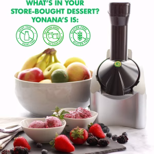 Yonanas Classic Frozen Fruit Soft Serve Maker for Healthy Vegan and Dairy-Free Treats, 200W Silver Machine with 36 Recipes, BPA Free, Easy to Clean, Quick and Simple to Use - Image 5