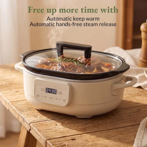 MAGNIFIQUE 6 Quart Programmable Slow Cooker Removable Healthy Nonstick Pot - Small Kitchen Appliance for Family Dinners - Serves 6+ People - Heat Settings: Keep Warm Oatmeal - Image 6