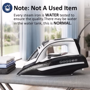 Steam Iron for Clothes 20s Rapid Heating,Iron for Vertical Steaming 1700W Steamer Ironing 13.52oz Large Water Tank, Non-Stick Ceramic Soleplate, 3-Way Auto-Off, Anti-Drip, Self-Cleaning, Grey - Image 2