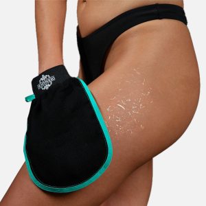 Dermasuri Exfoliating Body Scrubber Glove, Exfoliating Glove, Black (1 Pk) Body Exfoliating Mitt, Removes Dry Skin Buildup, Keratosis Pilaris Treatment, Body Exfoliator Scrub for Shower & Self Care - Image 4