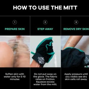 Dermasuri Exfoliating Body Scrubber Glove, Exfoliating Glove, Black (1 Pk) Body Exfoliating Mitt, Removes Dry Skin Buildup, Keratosis Pilaris Treatment, Body Exfoliator Scrub for Shower & Self Care - Image 5