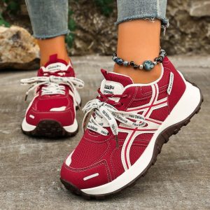 Women s Thick Soled Hidden Heel Increasing Lace Up Dad Shoes Comfortable Fashion Trendy Casual Sneakers For Daily Wear - Image 6