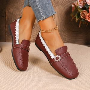 Flower Buckle Square Toe Shallow Single Shoes Women's Summer and Autumn 2026 Lightweight Flats - Image 2