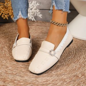 Flower Buckle Square Toe Shallow Single Shoes Women's Summer and Autumn 2026 Lightweight Flats - Image 4