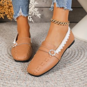 Flower Buckle Square Toe Shallow Single Shoes Women's Summer and Autumn 2026 Lightweight Flats - Image 7