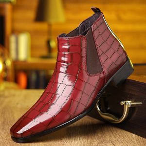 Designer New Platform Leather Chelsea Boots for Men Fashion Soft-soled Men's Luxury Dress Shoes All Seasons Male Ankle Boots - Image 2