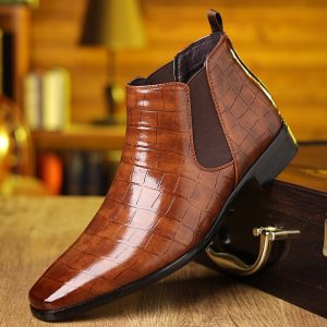 Designer New Platform Leather Chelsea Boots for Men Fashion Soft-soled Men's Luxury Dress Shoes All Seasons Male Ankle Boots - Image 3