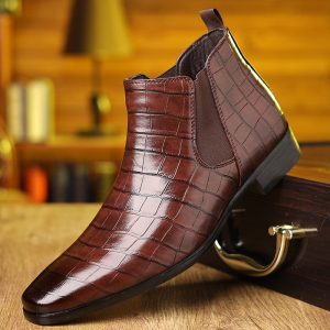 Designer New Platform Leather Chelsea Boots for Men Fashion Soft-soled Men's Luxury Dress Shoes All Seasons Male Ankle Boots - Image 6