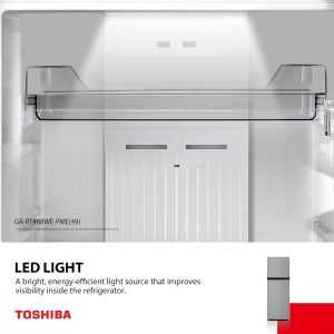 TOSHIBA Refrigerator 338L Top Mount Freezer Rikyu Grey - Image 3