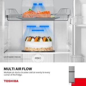 TOSHIBA Refrigerator 338L Top Mount Freezer Rikyu Grey - Image 4