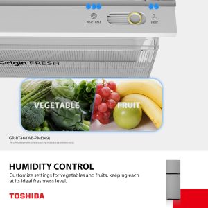 TOSHIBA Refrigerator 338L Top Mount Freezer Rikyu Grey - Image 6