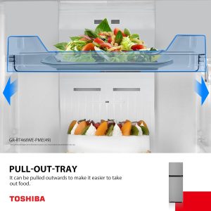 TOSHIBA Refrigerator 338L Top Mount Freezer Rikyu Grey - Image 8