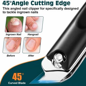 Heavy Duty Nail Clippers w/Luxury Travel Pouch Premium Stainless Steel Razor-Sharp Sturdy Fingernail & Toenail Clipper Cutter, Large for Thick Toenails, Small for Fingernails, Ideal Gift Men Women - Image 3