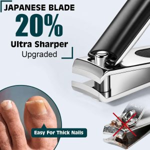Heavy Duty Nail Clippers w/Luxury Travel Pouch Premium Stainless Steel Razor-Sharp Sturdy Fingernail & Toenail Clipper Cutter, Large for Thick Toenails, Small for Fingernails, Ideal Gift Men Women - Image 4