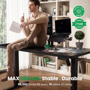 SIAGO Electric Standing Desk Adjustable - 48 x 24 Inch Sit Stand up Desk with Cable Management - 3 Memory Preset Adjustable Height Table - Image 4