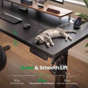 SIAGO Electric Standing Desk Adjustable - 48 x 24 Inch Sit Stand up Desk with Cable Management - 3 Memory Preset Adjustable Height Table - Image 7