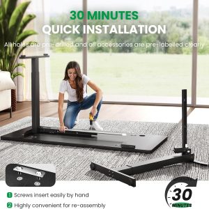 SIAGO Electric Standing Desk Adjustable - 48 x 24 Inch Sit Stand up Desk with Cable Management - 3 Memory Preset Adjustable Height Table - Image 8