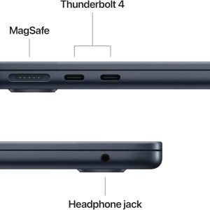 Apple 2026 MacBook Air 13-inch Laptop with M5 chip: Built for AI, 13.6-inch Liquid Retina Display, 16GB Unified Memory, 512GB SSD, 12MP Center Stage Camera, Touch ID, Wi-Fi 7; Midnight - Image 3