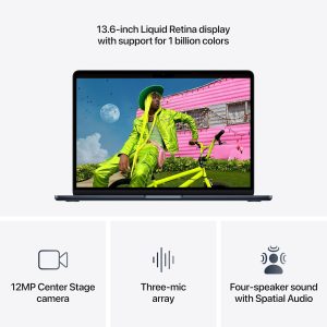 Apple 2026 MacBook Air 13-inch Laptop with M5 chip: Built for AI, 13.6-inch Liquid Retina Display, 16GB Unified Memory, 512GB SSD, 12MP Center Stage Camera, Touch ID, Wi-Fi 7; Midnight - Image 5