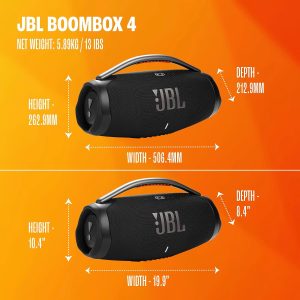 JBL Boombox 4 Portable Bluetooth Speaker, Waterproof, Deep Bass - Black Up To 34 Hours Playtime, IP68 Dustproof, AI Sound Boost For Louder Clearer Audio, Ideal For Beach, Pool, Boat And Outdoor Par - Image 2