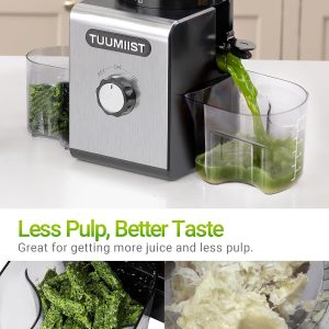 TUUMIIST 3-in-1 Juicer Machines, Makes Juice & Sorbet & Nut Milk 6.5" Large Feed Chute Cold Press Juicer for Whole Fruits & Vegetables, Easy to Clean - Image 7