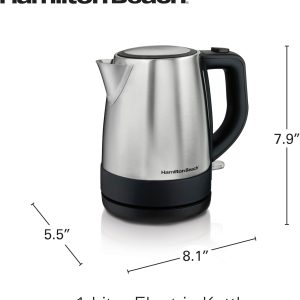 Hamilton Beach 1 Liter Electric Tea Kettle, Water Boiler & Heater Fast Boiling 1500 Watts | BPA Free | Cordless Serving | Auto-Shutoff & Boil-Dry Protection | Mesh Filter | Stainless Steel - Image 5