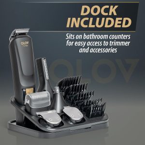 OLOV For Man Beard Trimmer, 21 Piece All-in-One Mens Grooming Kit and Hair Clipper, Nose, Ear,Body and Face, Electric Razor with USB Recharge Dock - Image 3