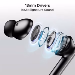 boAt Airdopes 111v2 TWS Earbuds with 50hrs Playback, 4 Mics with ENx™ Tech, Dual EQ Modes, 13mm Drivers, Multipoint Connection, ASAP™ Charge, BTv5.4 And IPX4 Rating - Classic Black - Image 6